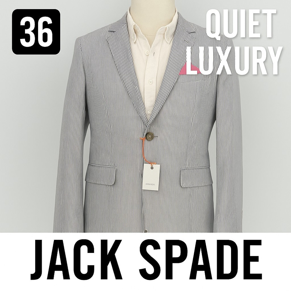Quiet Luxury Jack Spade Seersucker Benton Suit Jacket Men’s 36 Stripe NWT $698 - Picture 2 of 16